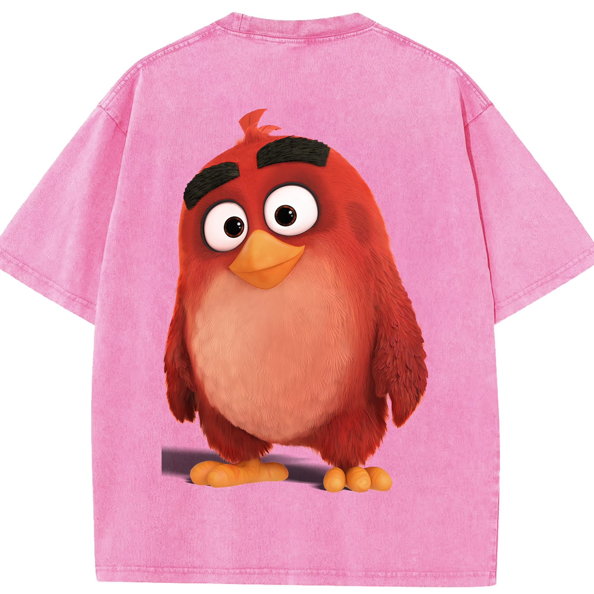 （画像用） Angry Birds アングリーバード 綿100% ヴィンテージ風 半袖Tシャツ（背面プリント）